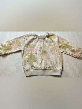 Mon Coeur Toddler Sweatshirt 18-24M Neutral Abstract Fleece Made in Portugal